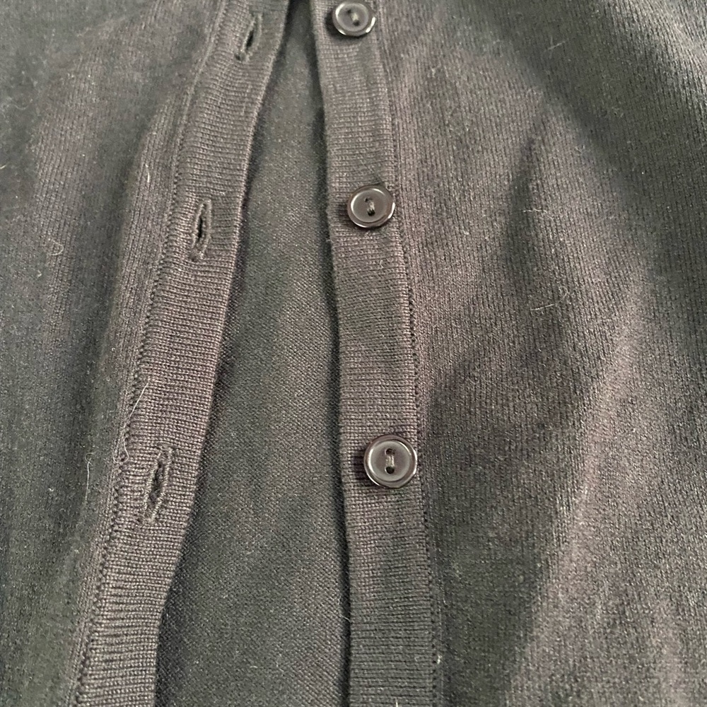 Talbots Basic Black Button-Up Cardigan Small Peti… - image 2